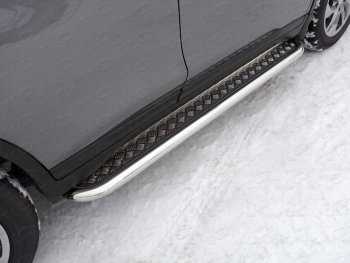 37 949 р. Пороги с площадкой 60,3 мм ТСС Тюнинг  Nissan X-trail  3 T32 (2013-2018) (серые)  с доставкой в г. Калуга. Увеличить фотографию 1