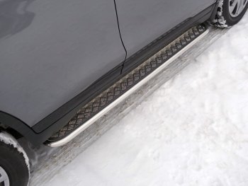 32 999 р. Пороги с площадкой 42,4 мм ТСС Тюнинг  Nissan X-trail  3 T32 (2017-2022) (серые)  с доставкой в г. Калуга. Увеличить фотографию 1