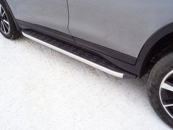 19 999 р. Пороги алюминиевые с пластиковой накладкой ТСС Тюнинг  Nissan X-trail  3 T32 (2017-2022) (серые)  с доставкой в г. Калуга. Увеличить фотографию 1