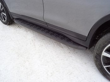 21 349 р. Пороги алюминиевые с пластиковой накладкой ТСС Тюнинг  Nissan X-trail  3 T32 (2017-2022) (карбон черные)  с доставкой в г. Калуга. Увеличить фотографию 1