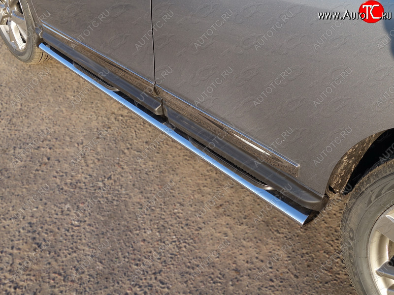 44 949 р. Пороги овальные с накладкой 120х60 мм, ТСС Тюнинг  Nissan Pathfinder  R52 (2012-2017) (серые)  с доставкой в г. Калуга
