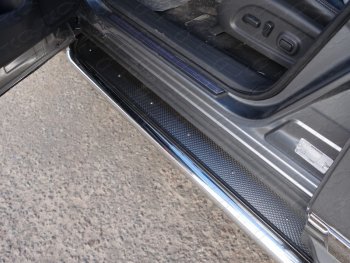 46 999 р. Пороги с площадкой 60,3 мм ТСС Тюнинг  Nissan Pathfinder  R52 (2012-2017) (нержавейка)  с доставкой в г. Калуга. Увеличить фотографию 1