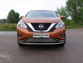 17 999 р. Защита переднего бампера нижняя d42,4 мм ТСС Тюнинг  Nissan Murano  3 Z52 (2015-2022) (нержавейка)  с доставкой в г. Калуга. Увеличить фотографию 1