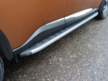 Пороги алюминиевые с пластиковой накладкой, ТСС Тюнинг Nissan (Нисан) Murano (Мурано)  3 Z52 (2015-2022) 3 Z52 дорестайлинг