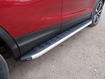 19 999 р. Пороги алюминиевые с пластиковой накладкой ТСС Тюнинг  Nissan Qashqai  1 (2010-2013) (серые)  с доставкой в г. Калуга. Увеличить фотографию 1