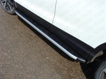 19 999 р. Пороги алюминиевые с пластиковой накладкой ТСС Тюнинг  Nissan Qashqai  2 (2013-2019) (серые)  с доставкой в г. Калуга. Увеличить фотографию 1