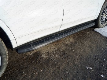 21 349 р. Пороги алюминиевые с пластиковой накладкой ТСС Тюнинг  Porsche Cayenne  PO536 (2018-2024) (карбон черные)  с доставкой в г. Калуга. Увеличить фотографию 1