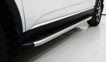 Пороги алюминиевые с пластиковой накладкой ТСС Тюнинг Renault (Рено) Arkana (Аркана) (2019-2024)