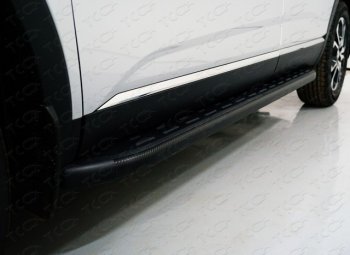 Пороги алюминиевые с пластиковой накладкой ТСС Тюнинг Renault (Рено) Arkana (Аркана) (2019-2024)