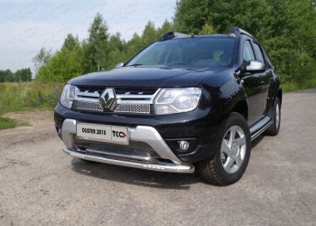 29 999 р. Защита переднего бампера нижняя с ДХО 60,3 мм ТСС Тюнинг  Renault Duster  HS (2015-2021) (нержавейка)  с доставкой в г. Калуга. Увеличить фотографию 1