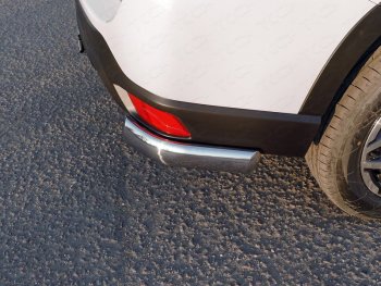 16 399 р. Защита заднего бампера (уголки овальные короткие, под брызговики, d75х42 мм) TCC  Subaru Forester  SK/S14 (2018-2022)  с доставкой в г. Калуга. Увеличить фотографию 1