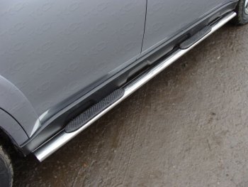 29 999 р. Пороги овальные с накладкой 75х42 мм ТСС Тюнинг  Subaru Outback  BR, (2012-2015) (серые)  с доставкой в г. Калуга. Увеличить фотографию 1