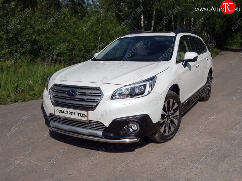 14 999 р. Защита переднего бампера нижняя d50,8 мм ТСС Тюнинг Subaru Outback BS/B15 дорестайлинг универсал (2014-2018) (нержавейка)  с доставкой в г. Калуга