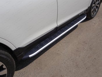 19 999 р. Пороги алюминиевые с пластиковой накладкой ТСС Тюнинг Subaru Outback BS/B15 дорестайлинг универсал (2014-2018) (серые)  с доставкой в г. Калуга. Увеличить фотографию 1