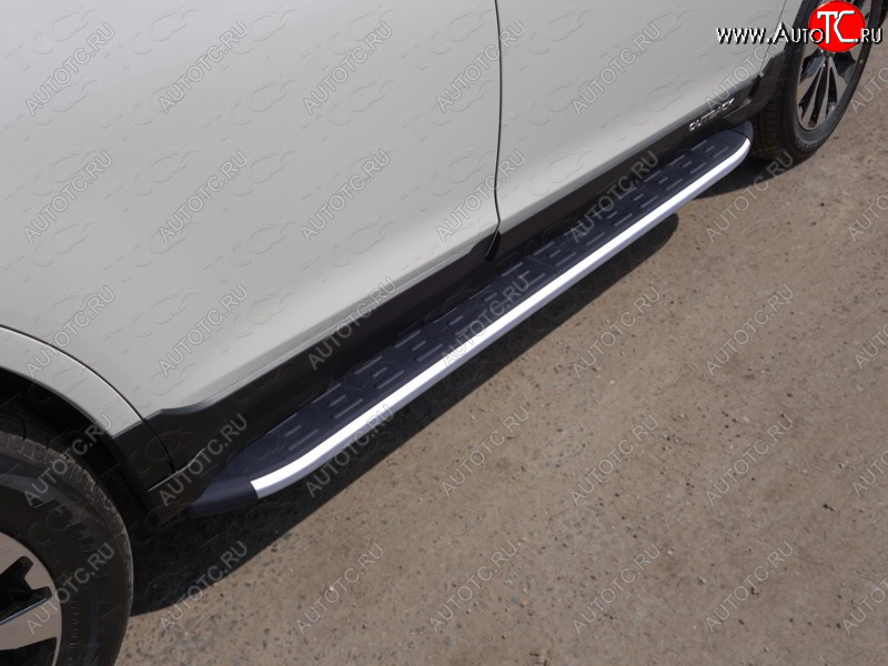 19 999 р. Пороги алюминиевые с пластиковой накладкой ТСС Тюнинг  Subaru Outback  BS/B15 (2014-2021) (серые)  с доставкой в г. Калуга