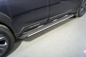 19 999 р. Пороги алюминиевые Slim Line ТСС Тюнинг  Subaru Outback  BT (2019-2024) (Silver)  с доставкой в г. Калуга. Увеличить фотографию 1