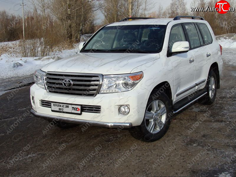 32 599 р. Защита передняя нижняя длинная 75*42 мм ТСС Тюнинг  Toyota Land Cruiser  200 (2012-2015) (нержавейка)  с доставкой в г. Калуга