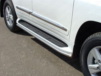 21 999 р. Защита порогов алюминий 50,8 мм, ТСС Тюнинг  Toyota Land Cruiser  200 (2015-2021)  с доставкой в г. Калуга. Увеличить фотографию 1