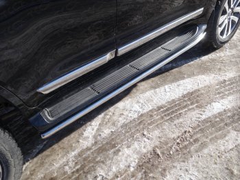 17 999 р. Защита порогов алюминий 42,4 мм, ТСС Тюнинг  Toyota Land Cruiser  200 (2015-2021)  с доставкой в г. Калуга. Увеличить фотографию 1