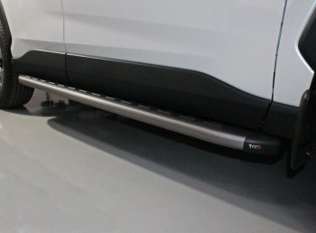 Пороги алюминиевые с пластиковой накладкой, ТСС Тюнинг Toyota (Тойота) RAV4 (рав)  XA50 (2018-2024) XA50 5 дв. дорестайлинг