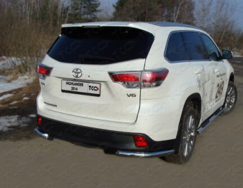 14 999 р. Защита заднего бампера (уголки, d60,3 мм) TCC  Toyota Highlander  XU50 (2013-2017)  с доставкой в г. Калуга. Увеличить фотографию 1