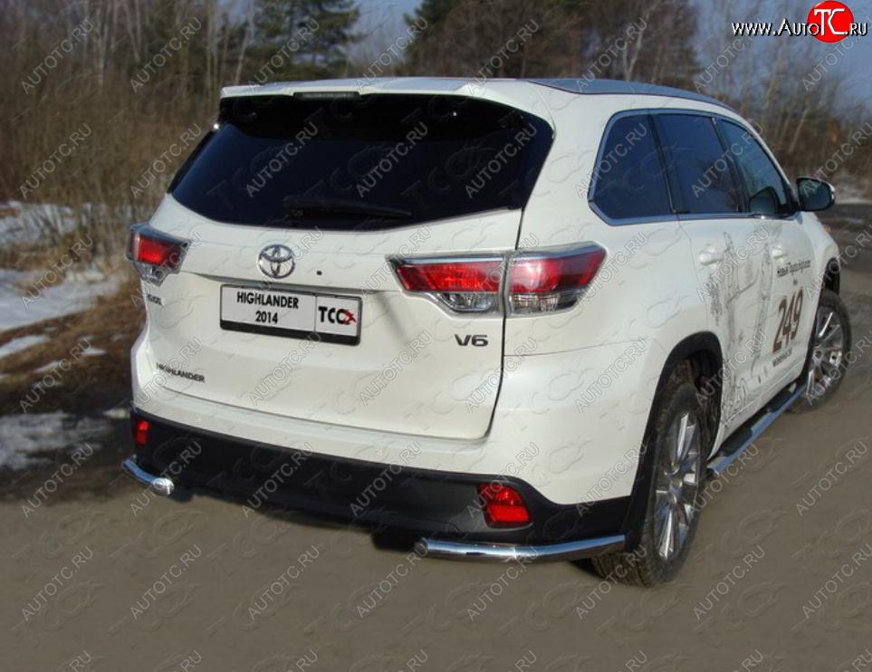 14 999 р. Защита заднего бампера (уголки, d60,3 мм) TCC  Toyota Highlander  XU50 (2013-2017)  с доставкой в г. Калуга