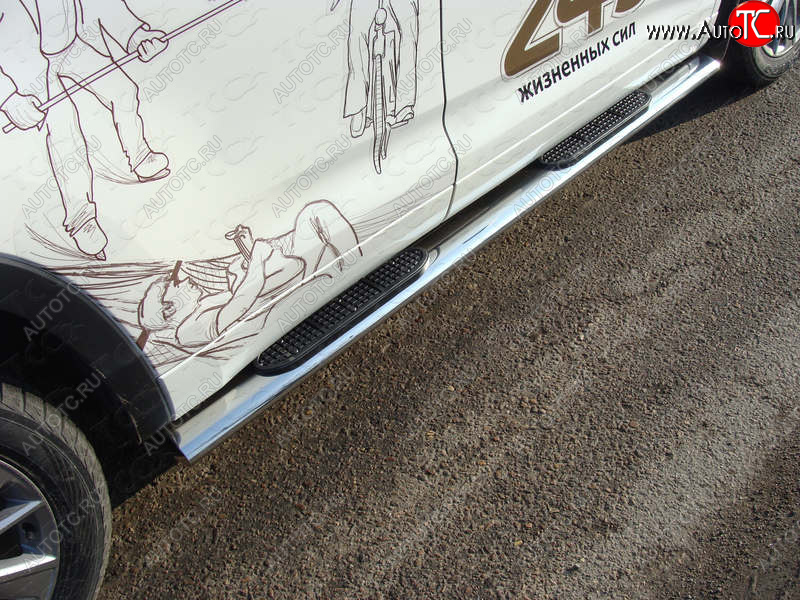 46 999 р. Пороги овальные с накладкой 120*60 мм ТСС Тюнинг Toyota Highlander XU50 рестайлинг (2016-2020)  с доставкой в г. Калуга
