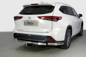 22 949 р. Защита задняя (уголки овальные 75х42 мм) ТСС Тюнинг  Toyota Highlander  XU70 (2020-2024) (уголки овальные)  с доставкой в г. Калуга. Увеличить фотографию 1