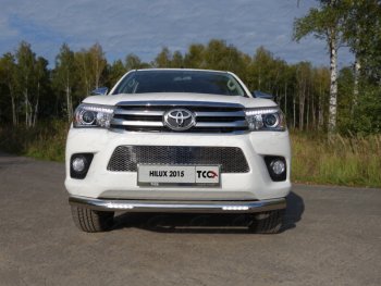 Защита переднего бампера нижняя с ДХО 76,1 мм ТСС Тюнинг Toyota (Тойота) Hilux Revo (хайлюкс) (2015-2018) Double Cab дорестайлинг