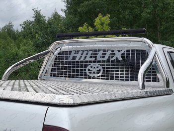 Защита кузова и заднего стекла (только для кузова) d 75х42 мм со светодиодной фарой ТСС Тюнинг Toyota (Тойота) Hilux (Хайлюкс)  AN120 (2016-2024) AN120 дорестайлинг, 1-ый рестайлинг, 2-ой рестайлинг