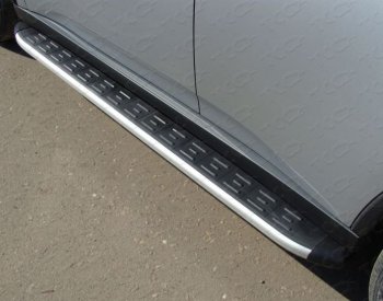 Пороги алюминиевые с пластиковой накладкой ТСС Тюнинг Volkswagen (Волксваген) Amarok (Амарок) (2009-2016) дорестайлинг