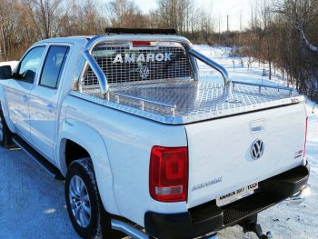Защита кузова и заднего стекла (на крышку) d 76,1 мм светодиодной фарой ТСС Тюнинг Volkswagen (Волксваген) Amarok (Амарок) (2016-2022) рестайлинг