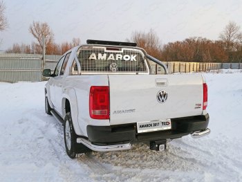 26 699 р. Защита задняя (уголки, нержавейка 76,1 мм) ТСС Тюнинг  Volkswagen Amarok (2016-2022)  с доставкой в г. Калуга. Увеличить фотографию 1