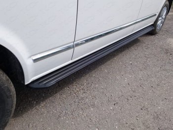 Пороги алюминиевые, ТСС Тюнинг Volkswagen Caravelle T6 дорестайлинг (2015-2019)  (Slim Line Black)