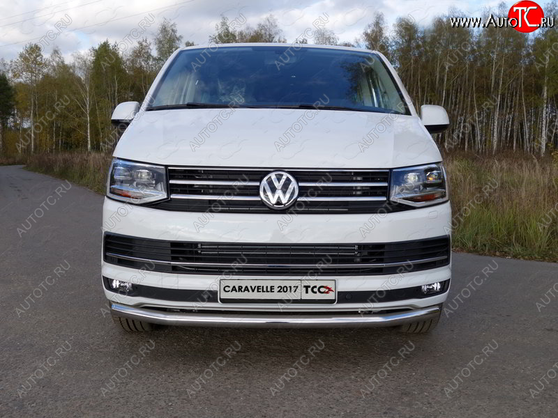 20 999 р. Защита переднего бампера нижняя d60,3 мм ТСС Тюнинг  Volkswagen Caravelle  T6 (2015-2019) (нержавейка)  с доставкой в г. Калуга