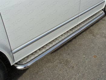 42 699 р. Пороги с площадкой 60,3 мм ТСС Тюнинг Volkswagen Multivan T5 рестайлинг (2009-2015) (серые)  с доставкой в г. Калуга. Увеличить фотографию 1