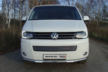 Защита переднего бампера нижняя с ДХО 60,3 мм ТСС Тюнинг Volkswagen (Волксваген) Multivan (мультван)  T5 (2009-2015) T5 рестайлинг  (нержавейка)