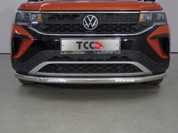 37 649 р. Защита переднего бампера нижняя с ДХО 60,3 мм ТСС Тюнинг Volkswagen Taos (2020-2022) (нержавейка)  с доставкой в г. Калуга. Увеличить фотографию 1