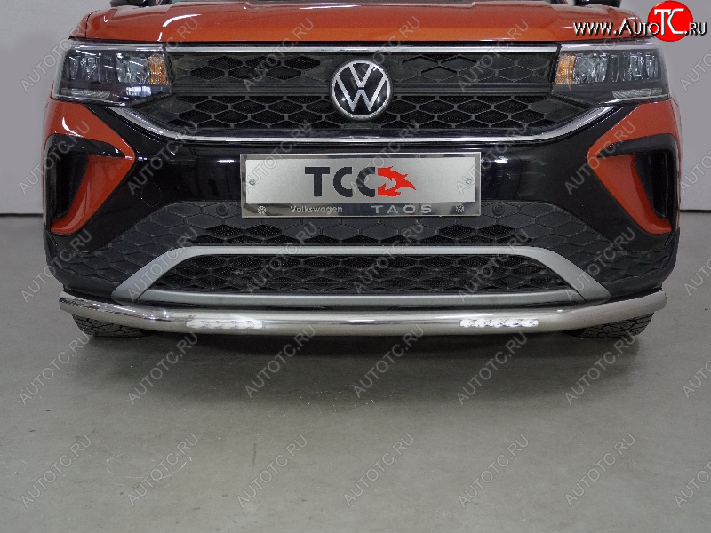 37 649 р. Защита переднего бампера нижняя с ДХО 60,3 мм ТСС Тюнинг Volkswagen Taos (2020-2022) (нержавейка)  с доставкой в г. Калуга
