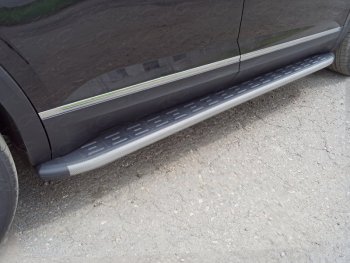 Пороги алюминиевые с пластиковой накладкой ТСС Тюнинг Volkswagen (Волксваген) Teramont (Терамонт)  CA1 (2016-2020) CA1 дорестайлинг