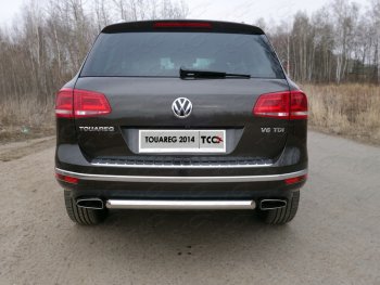 14 999 р. Защита задняя (нержавейка 60,3 мм) ТСС Тюнинг  Volkswagen Touareg  NF (2014-2018)  с доставкой в г. Калуга. Увеличить фотографию 1