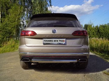 17 999 р. Защита задняя (нержавейка 60,3 мм) ТСС Тюнинг  Volkswagen Touareg  CR (2018-2024)  с доставкой в г. Калуга. Увеличить фотографию 1