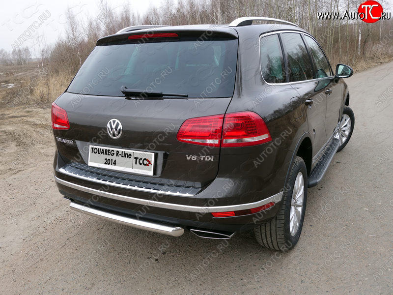 14 999 р. Защита задняя (нержавейка 60,3 мм) ТСС Тюнинг  Volkswagen Touareg  NF (2014-2018)  с доставкой в г. Калуга
