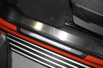 4 699 р. Накладки на пластиковые пороги (4 шт.) ТСС Тюнинг  Audi Q3  F3 (2018-2022) (лист шлифованный без надписи)  с доставкой в г. Калуга. Увеличить фотографию 1