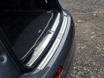 5 199 р. Накладки на задний бампер ТСС Тюнинг  Audi Q7  4M (2015-2020) (лист шлифованный, надпись audi)  с доставкой в г. Калуга. Увеличить фотографию 1