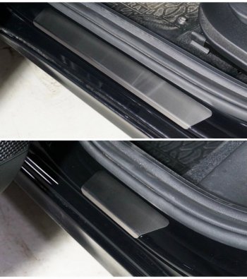 2 699 р. Накладки на пороги, ТСС Тюнинг  Hyundai Elantra  CN7 (2020-2023) (лист шлифованный)  с доставкой в г. Калуга. Увеличить фотографию 1