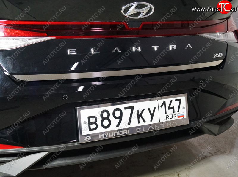 2 059 р. Накладка на заднюю дверь, ТСС Тюнинг  Hyundai Elantra  CN7 (2020-2023) (Лист шлифованный)  с доставкой в г. Калуга