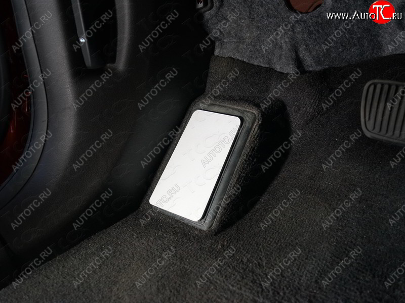 749 р. Накладка площадки левой ноги, ТСС Тюнинг  Hyundai Santa Fe  4 TM (2018-2021) (лист алюминий 4мм)  с доставкой в г. Калуга