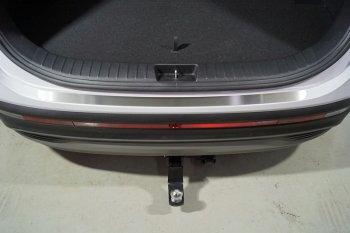 2 399 р. Накладка на задний бампер, ТСС Тюнинг  Hyundai Santa Fe  4 TM (2020-2024) (Лист шлифованный)  с доставкой в г. Калуга. Увеличить фотографию 1