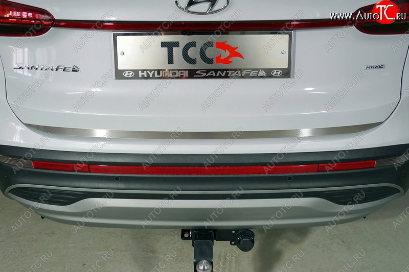 3 399 р. Накладка на заднюю дверь, ТСС Тюнинг  Hyundai Santa Fe  4 TM (2020-2024) (Лист шлифованный)  с доставкой в г. Калуга